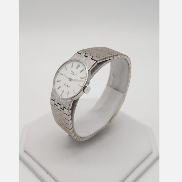 Rolex Ladies Cellini 18kt Gold White Watch With BOX